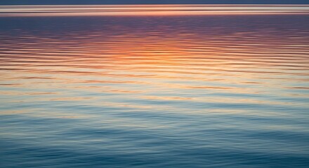 Serene Water Reflections at Sunset - A Tranquil Landscape.