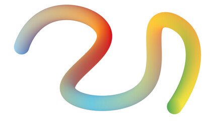 Abstract flowing colorful gradient shape with a smooth, modern design isolated on a white background for creative projects