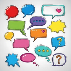 Colorful Speech Bubbles - A Vibrant Collection for Communication and Design.
