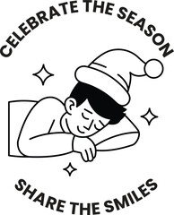 A man in a hat is sleeping