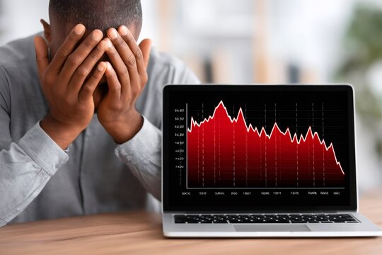 African american man feeling desperate about financial loss