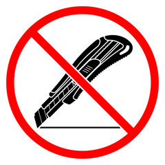 Prohibited icon of a utility knife without background
