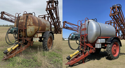 Agricultural Sprayer Refurbishment Before and After