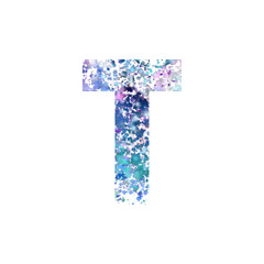 Capital Letter T Made of Colorful Speckles