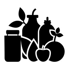 Organic Product Silhouette Vector Illustration