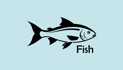 Stylized illustration of a fish with bold lines and clear text, suitable for educational or culinary use