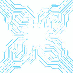 Abstract digital circuit board design with interconnected pathways and lines