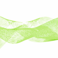 Abstract green wavy lines on white background graphic design element