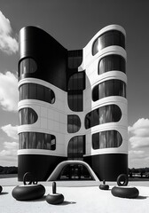 Modern Architecture - A Striking Black and White Building Design.