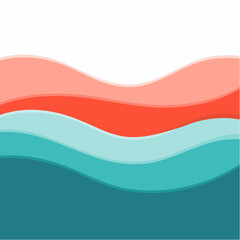 Abstract layered wavy background design in vibrant colors ideal for layouts
