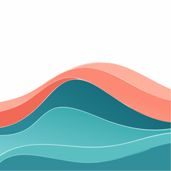 Abstract layered waves graphic design on white background for creative concepts