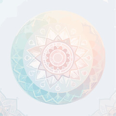 Abstract mandala design with pastel colors and decorative details