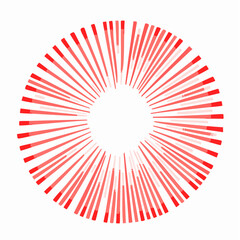 Abstract red radial burst on white background for creative design