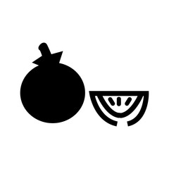black tomato glyph icon vector ilustration
