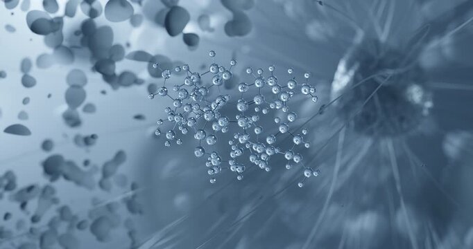 Ivermectin B1a rotating molecular 3d structure ball-and-stick model, looped video antiparasitic agent
