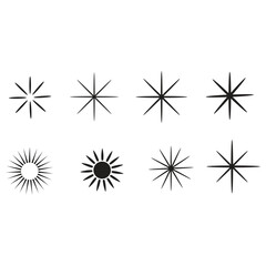 Doodle sparkle vector set illustration