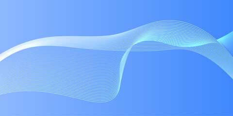 Abstract gradient blue with wave line background.