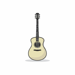 Fototapeta premium Acoustic guitar illustration on white background for music and art concepts