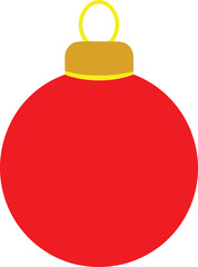 Single red Christmas bauble with golden cap classic festive elegance