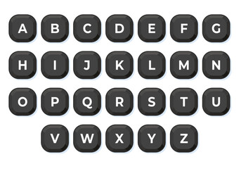 All letters of the English alphabet in cubes for children