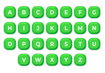 All letters of the English alphabet in cubes for children