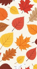 Obraz premium Autumn Leaves Pattern - Vibrant Fall Foliage Design for Seasonal Decor.
