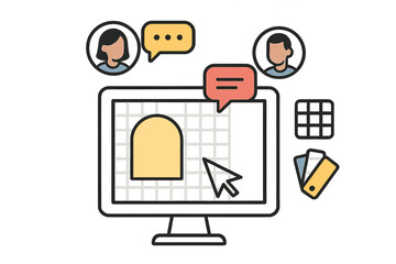 Digital teamwork and creative iteration process shown on computer screen