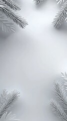 Naklejka premium This serene winter landscape showcases snow-covered trees and pine cones, set against a beautiful blue sky, creating a festive atmosphere ideal for holiday themes