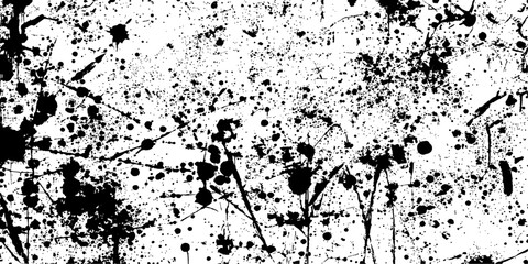 Obraz premium Vector black ink splatter and grunge paint stain texture leopard spot pattern background