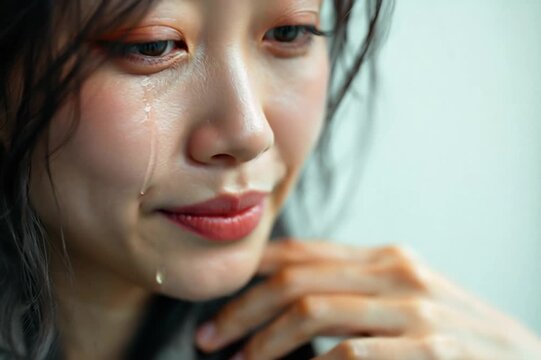 Heartbreak Tears - A Portrait of Emotional Pain and Vulnerability.