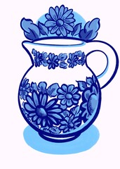 wazon z kwiatami wzór ludowy, Polska kuktura 