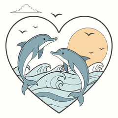 dolphin and heart