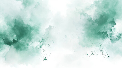 Obraz premium Abstract watercolor background in green and white tones 