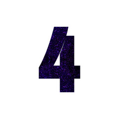 Fototapeta premium Glittery Purple Number Four
