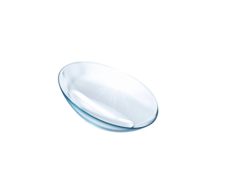 Floating Clear Contact Lens with Light Refraction Effect transparent background