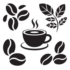 Vector art of collection of coffee icons for menu design