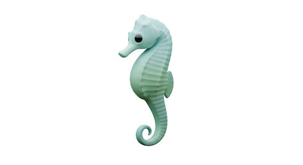 Adorable seahorse figurine with a transparent background, perfect for educational resources and coastal themed designs for children's projects or marine biology