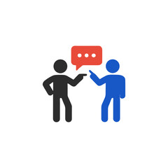 Chatting, Communicating icon logo flat vector design