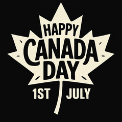 Fototapeta premium Happy Canada Day Maple Leaf Graphic – July 1st Celebration Design