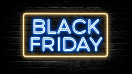 black friday neon sign on wall