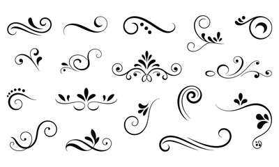 Elegant Swirls and Flourishes for Design Embellishment and Creative Projects