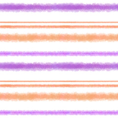 Bold stripes of purple and orange create a vibrant pattern against a white background.