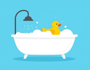 Relaxing Bath Time with a Rubber Duck.