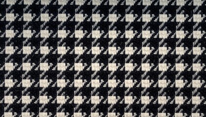 Black and White Checkered Fabric Pattern.