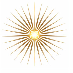 Obraz premium Elegant Symmetrical Golden Geometric Emblem Featuring a Radiant Starburst with Minimalist Luxury on a White Background