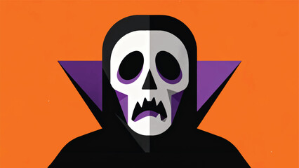 Halloween Style Scary Mask Illustration Vector Design Template