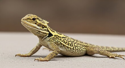Fototapeta premium Bearded Dragon Portrait - A Close-Up of a Reptilian Pet.