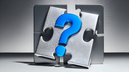 Missing Piece: Question Mark in a Split Puzzle Represents Uncertainty