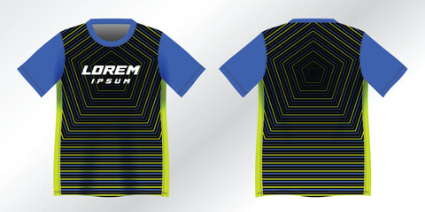 abstract blue and yellow background pattern for sport jersey design mockup