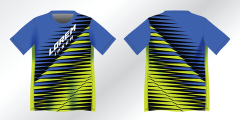 abstract blue and yellow background pattern for sport jersey design mockup